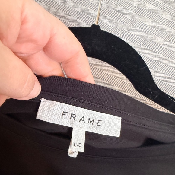 FRAME - Organic Cotton Black Twist Waist T-Shirt Dress - Picture 3 of 7